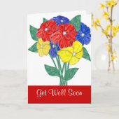 Get Well Soon wenst Bloemen Kaart (Gele Bloem)