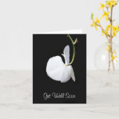 Get Well Soon White Flower Hanging on Black Kaart (Gele Bloem)