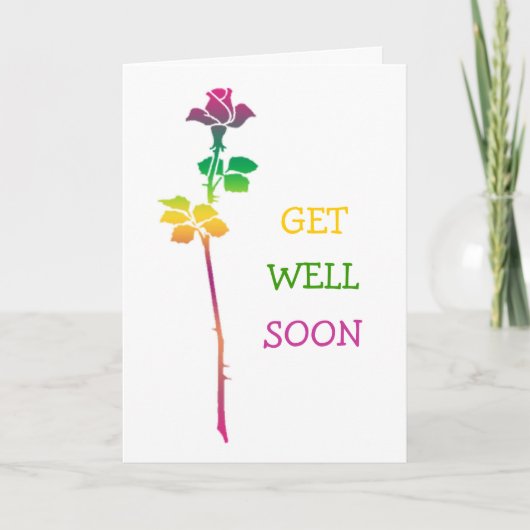 Get Well Soon Wishes Roos Kaart (Voorkant)