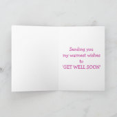 Get Well Soon Wishes Roos Kaart (Binnen)