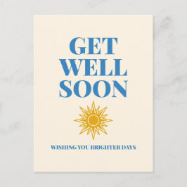 Get Well Soon Wishing You Brighter Days Postcard Briefkaart