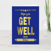 Get Well Typography Gold Kaart (Voorkant)