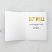 Get Well Typography Gold Kaart (Binnen)