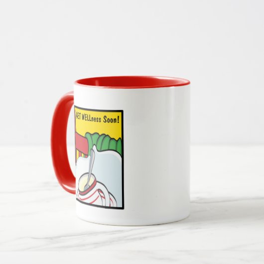 "Get WELLness Soon" Classic White Coffee Mok (Voorkant links)