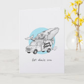 Get whale soon get well soon punny funny card kaart (Gele Bloem)