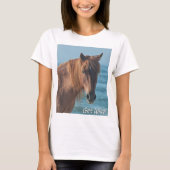 "Get Wild" Assateague wild paard t-shirt (Voorkant)