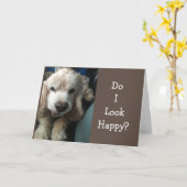 *GET WILL SOON" SAYS "SAD" DOGGIE CARD KAART (Gele Bloem)