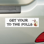 Get Your A$ to the Polls Funny Political Humor Bumpersticker (Op auto)