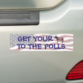 Get Your A$ to the Polls Funny Political Humor Bumpersticker (Op auto)