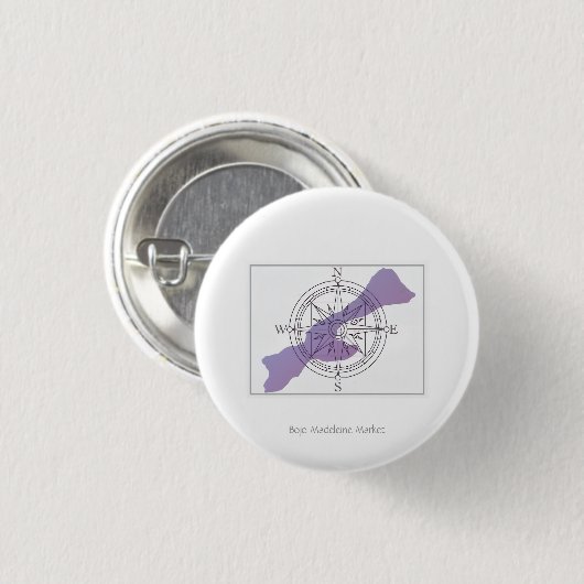 Get Your Bearings Island Compass Small Button Pin (Voorkant /achterkant)