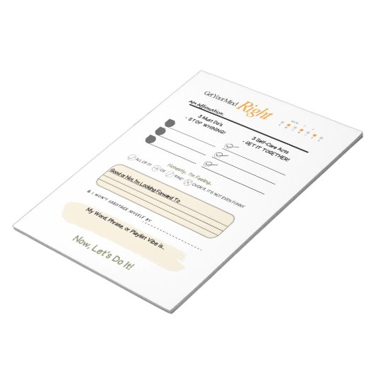 Get Your Mind RIGHT – 5-Minute Journal Notepad Notitieblok (Schuin)