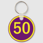 getal, 50, in een cirkel sleutelhanger (Voorkant)