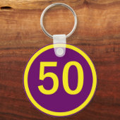 getal, 50, in een cirkel sleutelhanger (Voorkant)