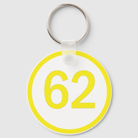 getal 62 in een cirkel sleutelhanger (Voorkant)