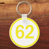 getal 62 in een cirkel sleutelhanger (Voorkant)