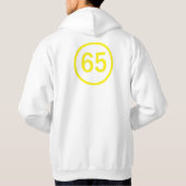 getal 65 in een cirkel hoodie (Achterkant)