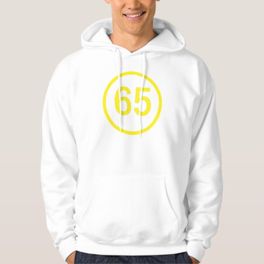 getal 65 in een cirkel hoodie (Voorkant)