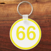 getal 66 in een cirkel sleutelhanger (Voorkant)