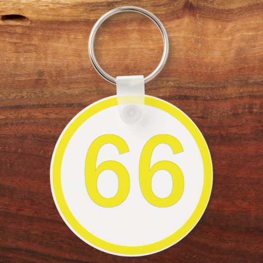 getal 66 in een cirkel sleutelhanger (Voorkant)