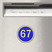 getal 67 in een cirkel magneet (Insitu (Vaatwasser))