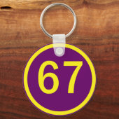 getal 67 in een cirkel sleutelhanger (Voorkant)