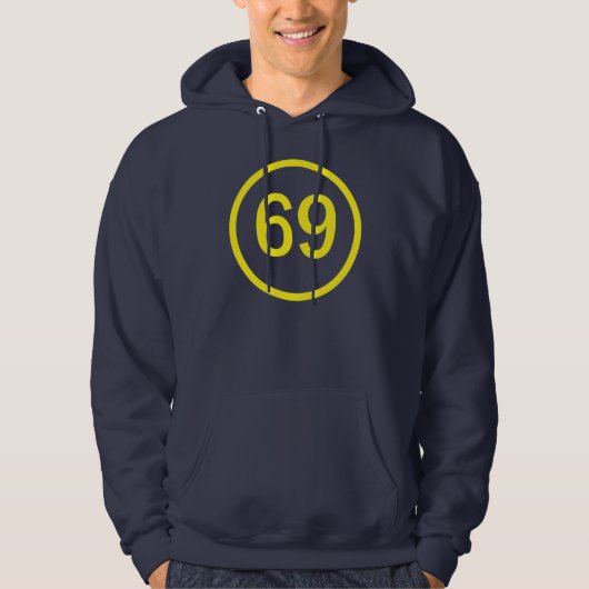 getal 69 in een cirkel hoodie (Voorkant)