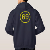 getal 69 in een cirkel hoodie (Achterkant)