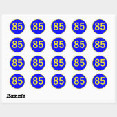 getal 85 in een cirkel ronde sticker (Vel)