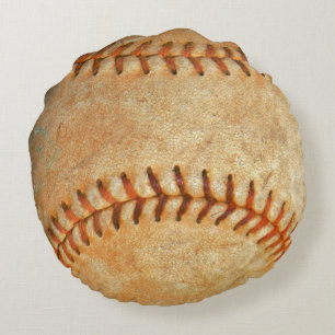 getal White Baseball Rond Kussen