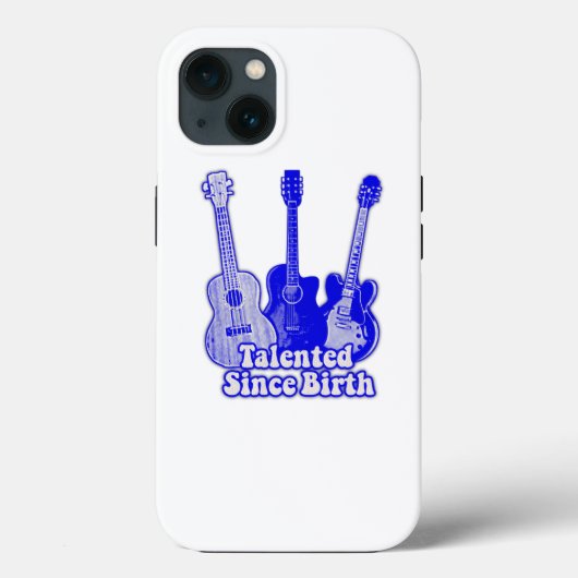 Getalenteerd sinds de geboorte.  blauwe gitaren Case-Mate iPhone case (Achterkant)