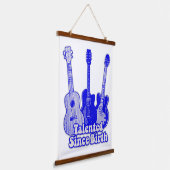 Getalenteerd sinds de geboorte. blauwe gitaren hangend wandkleed (Gebogen)