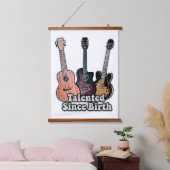 Getalenteerd sinds de geboorte.  kleurrijke gitaar hangend wandkleed (Slaapkamer)