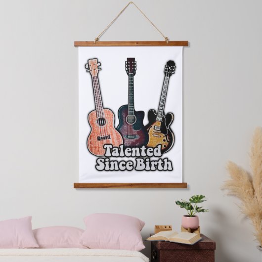 Getalenteerd sinds de geboorte. kleurrijke gitaar hangend wandkleed (Slaapkamer)