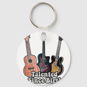 Getalenteerd sinds de geboorte. kleurrijke gitaar sleutelhanger