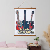 Getalenteerd sinds de geboorte. retrokleurige gita hangend wandkleed (Slaapkamer)