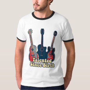 Getalenteerd sinds de geboorte. retrokleurige gita t-shirt