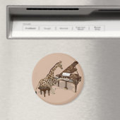 Getalenteerde Giraffe Plays Grand Piano Magneet (Insitu (Vaatwasser))