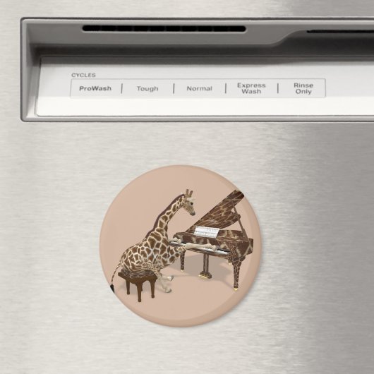 Getalenteerde Giraffe Plays Grand Piano Magneet (Insitu (Vaatwasser))