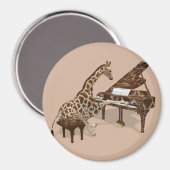 Getalenteerde Giraffe Plays Grand Piano Magneet (Voorkant / Achterkant)