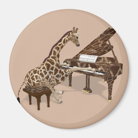 Getalenteerde Giraffe Plays Grand Piano Magneet (Voorkant)
