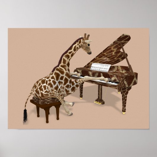 Getalenteerde Giraffe Plays Grand Piano Poster (Voorkant)