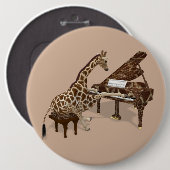 Getalenteerde Giraffe Plays Grand Piano Ronde Button 6,0 Cm (Voorkant /achterkant)