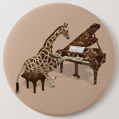 Getalenteerde Giraffe Plays Grand Piano Ronde Button 6,0 Cm (Voorkant)