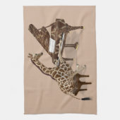 Getalenteerde Giraffe Plays Grand Piano Theedoek (Verticaal)