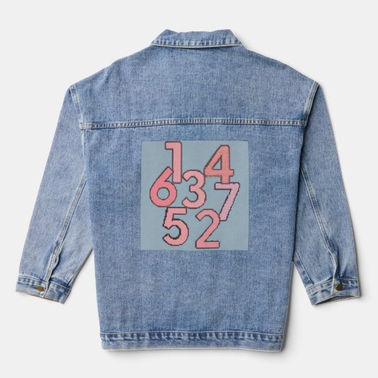Getallen Esthetisch Minimalistisch Nummer Desi Denim Jacket (Achterkant)