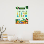 Getallen met dinosaurussen poster (Keuken)