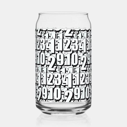 Getallen zwart wit blikvorm glas (Voorkant)