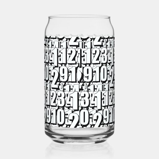 Getallen zwart wit blikvorm glas (Rechts)