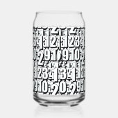 Getallen zwart wit blikvorm glas (Links)