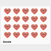 Getande monster mond hart sticker (Vel)